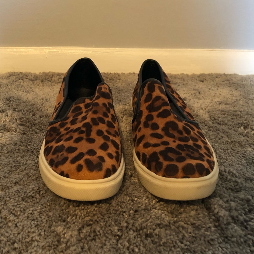 Cheetah print slip ons